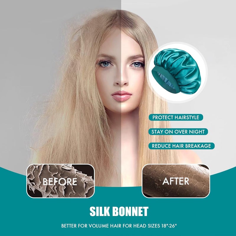 Doitory Store Satin Silk Bonnet for Sleeping, Double Layer Silk Sleep Cap for Men & Women, Soft Satin Lined Bonnet for Curly Hair - Image 5